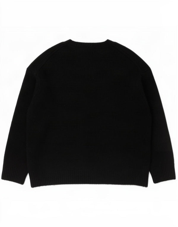 Maglione maglione oversize con collo dolcevita da donna Zara UK 14 acrilico nero medio