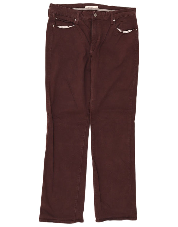 LEVI'S Womens 505 Straight Jeans W32 L32 Maroon Cotton