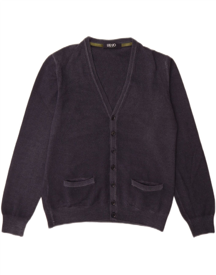 Liu Jo Uomo Cardigan Maglione Grande Lana Blu Navy