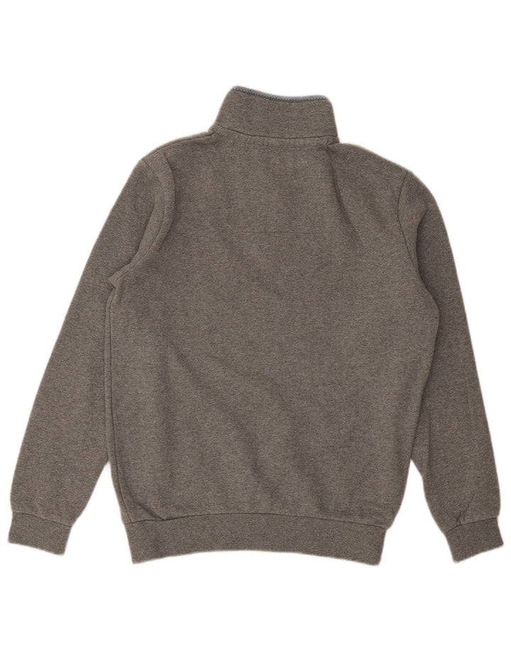 Crew Clothing Felpa con collo con zip da uomo Maglione piccolo in cotone grigio
