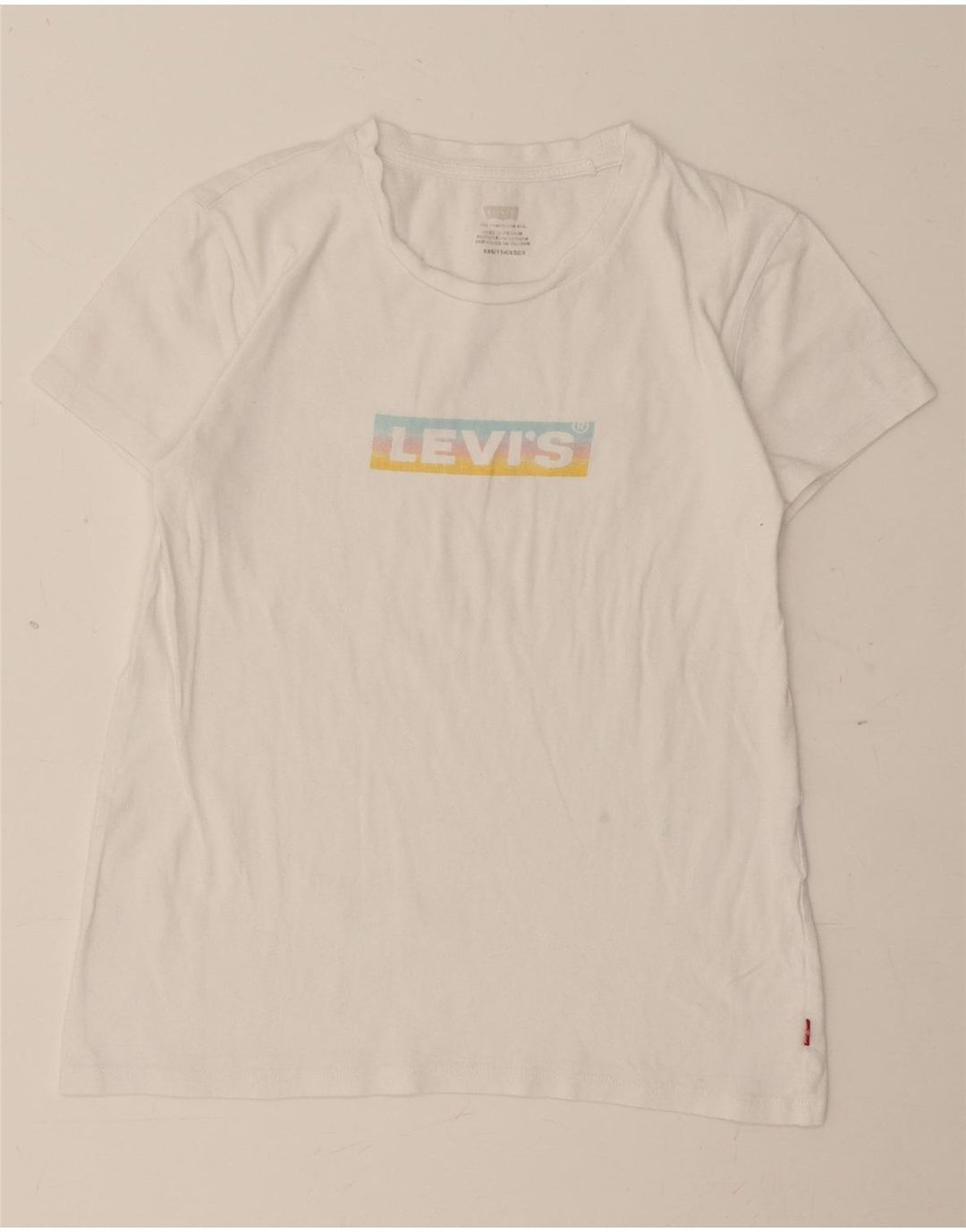 LEVI'S Womens Graphic T-Shirt Top UK 2 2XS White Vintage Levi's and Second-Hand Levi's from Messina Hembry 