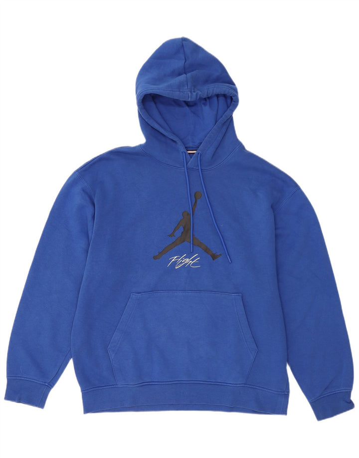 Felpa con cappuccio grafica Jordan da uomo grande in cotone blu