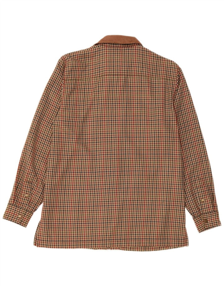 Camicia in flanella da donna Ralph Lauren UK 14 Acetato pied de poule marrone medio