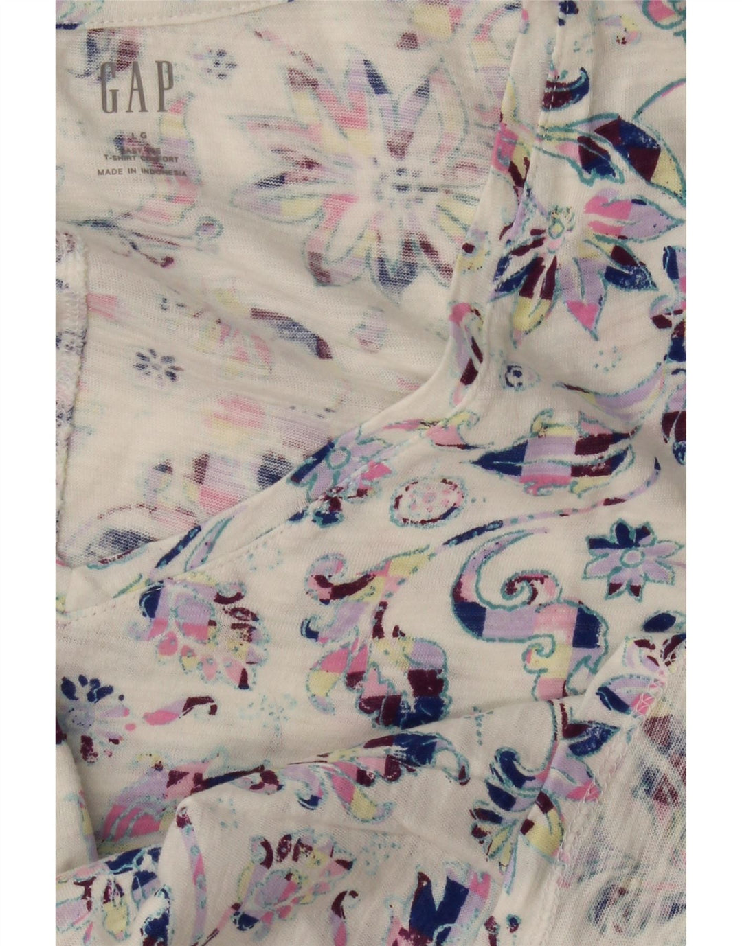 GAP Womens T-Shirt Top UK 16 Large White Floral