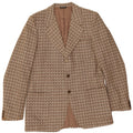 Giacca blazer vintage da uomo a 3 bottoni IT 52 XL lana geometrica marrone