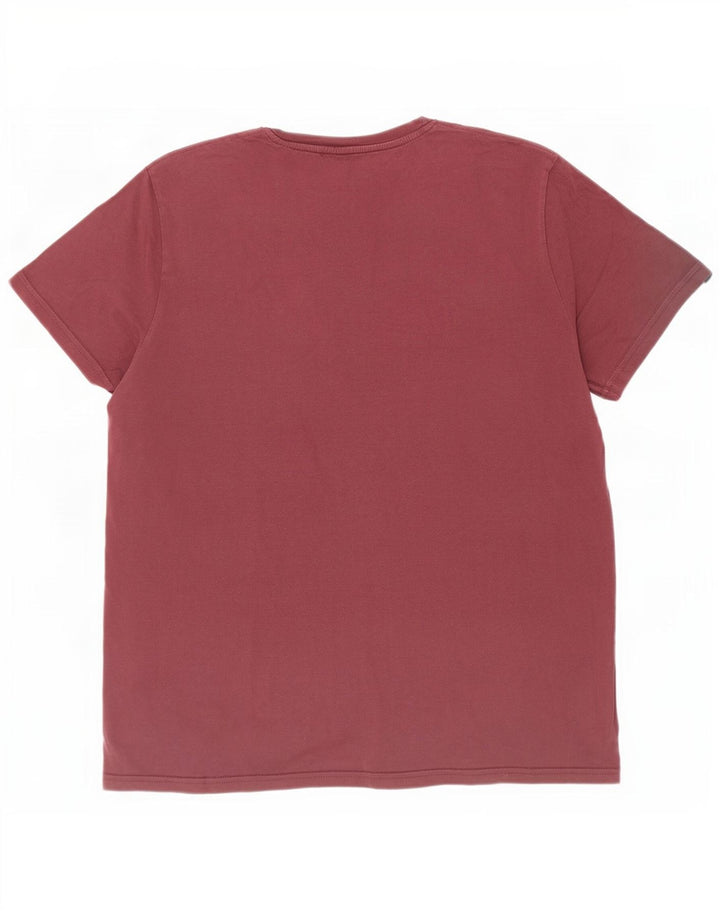 T-shirt grafica da uomo Alpha Industries Top in cotone bordeaux medio