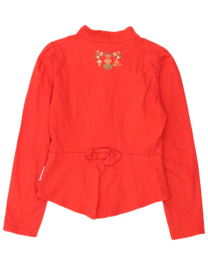 Giacca blazer vintage da donna a 6 bottoni UK 12 cotone rosso medio