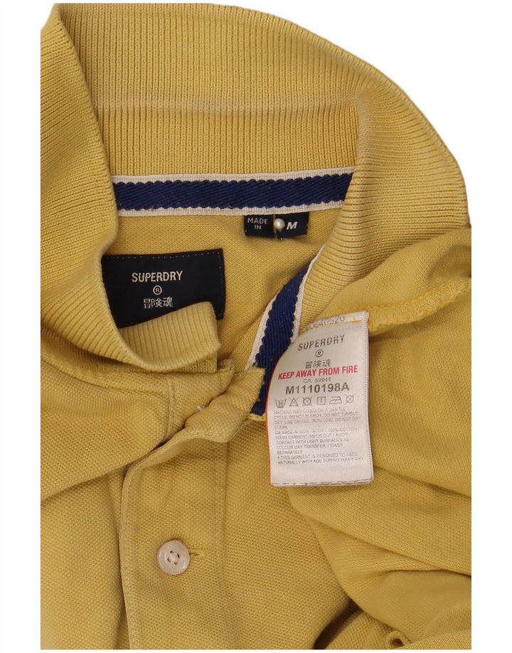 Polo da uomo Superdry in cotone giallo medio