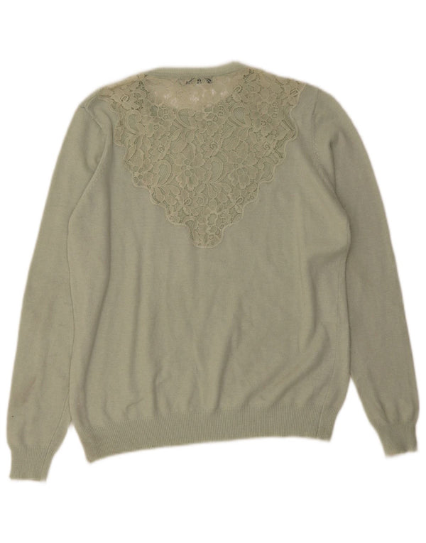 Maglione maglione girocollo da donna Zara UK 14 grande verde