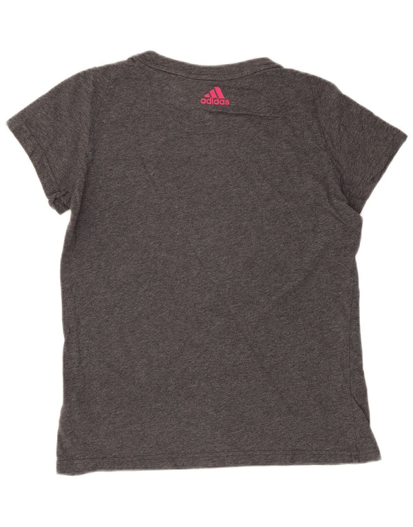 T-shirt grafica da donna Adidas Top UK 12/14 Cotone grigio medio