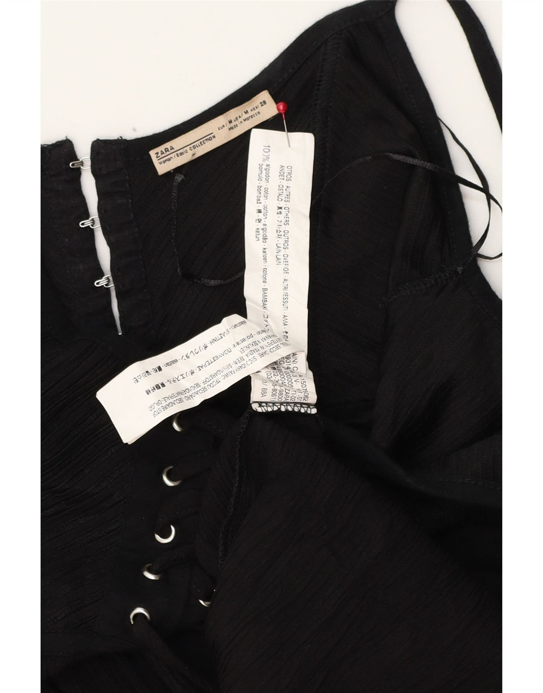 Maxi prendisole Zara da donna UK 12 cotone nero medio