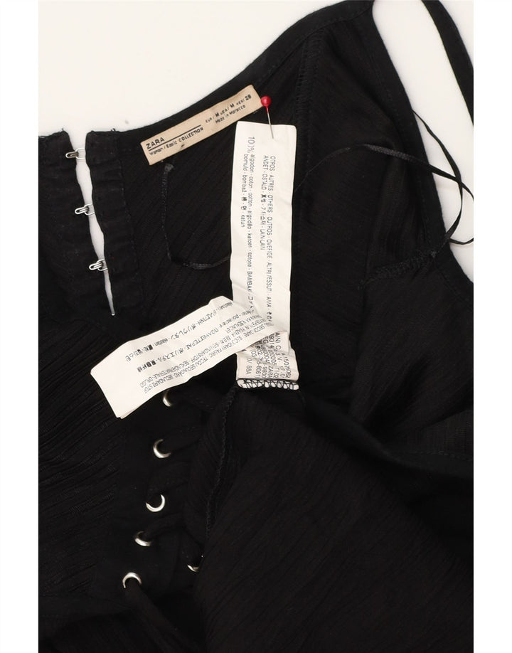 Maxi prendisole Zara da donna UK 12 cotone nero medio
