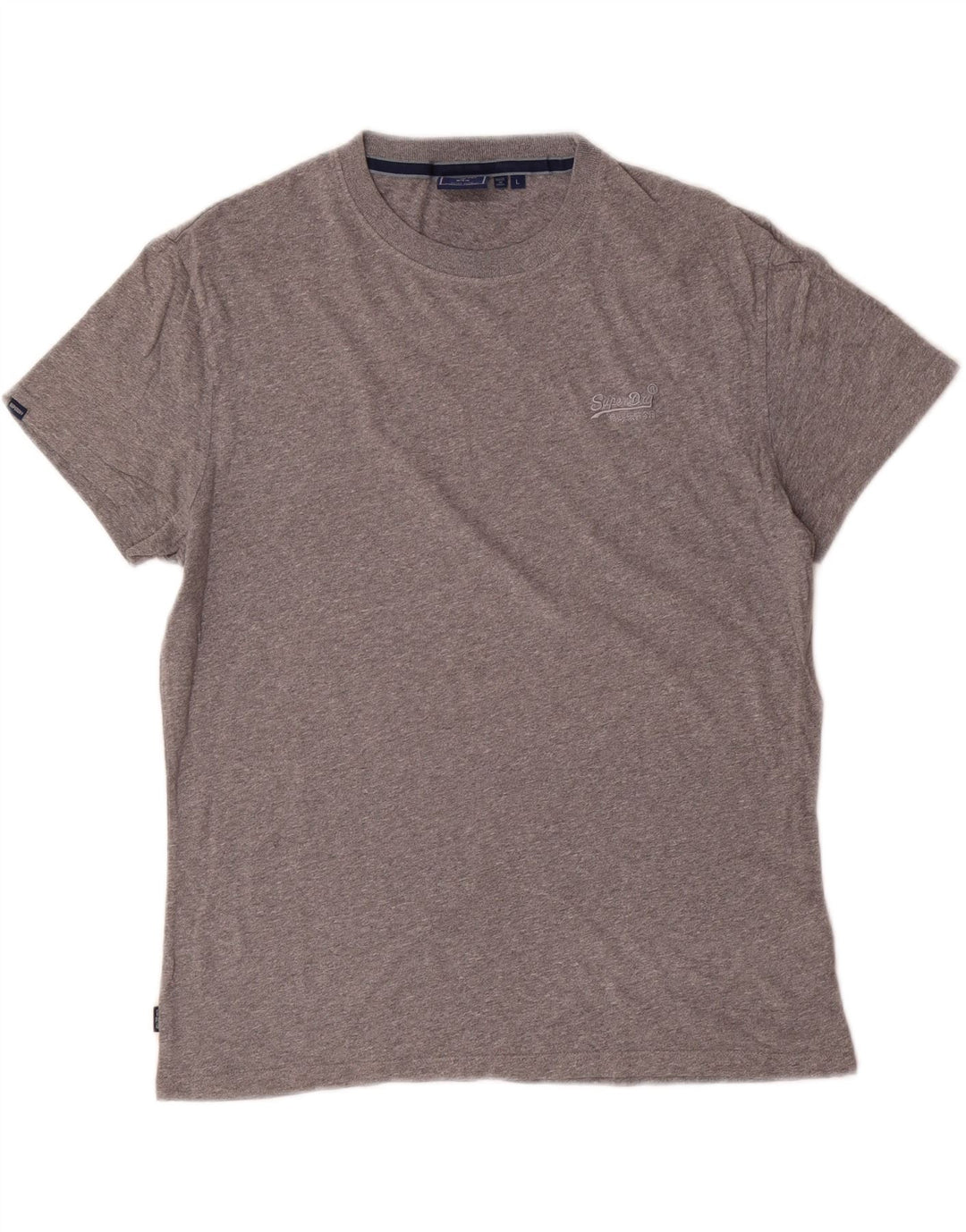 T-shirt da donna Superdry Top UK 16 grande cotone chiazzato grigio