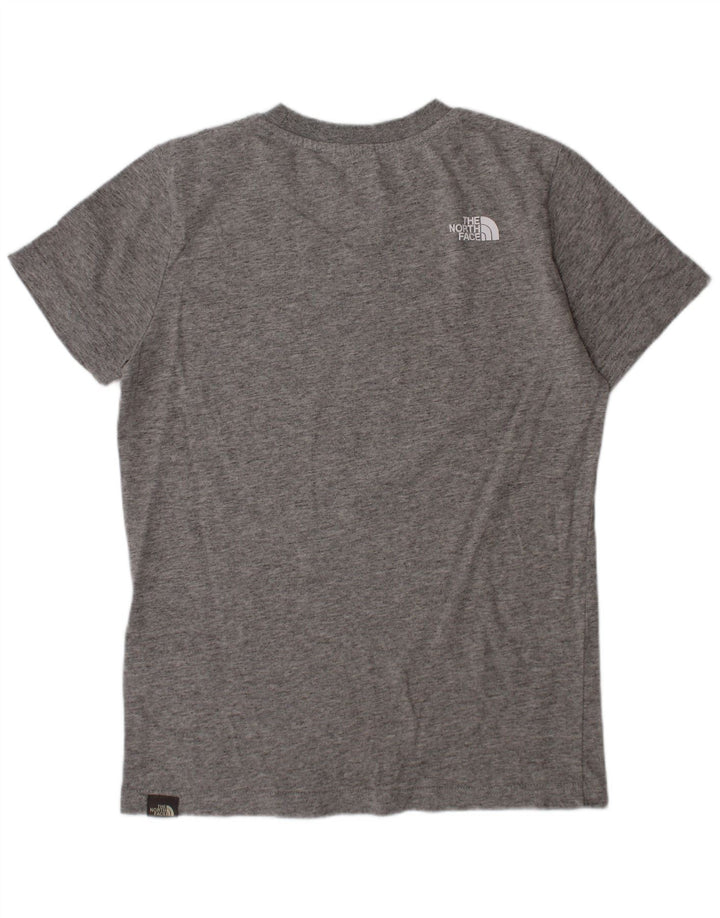 THE NORTH FACE Boys T-Shirt Top 9-10 Years Medium Grey Flecked Cotton
