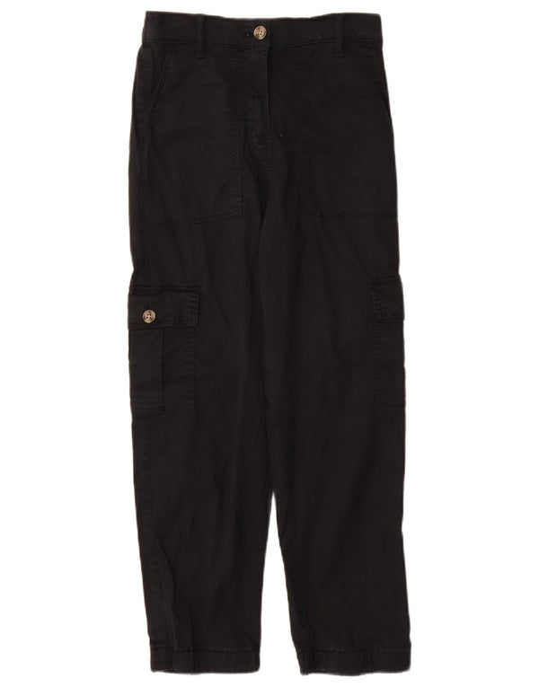 Pantaloni cargo a vita alta da donna Marks & Spencer UK 6 XS W25 L25 Blu navy