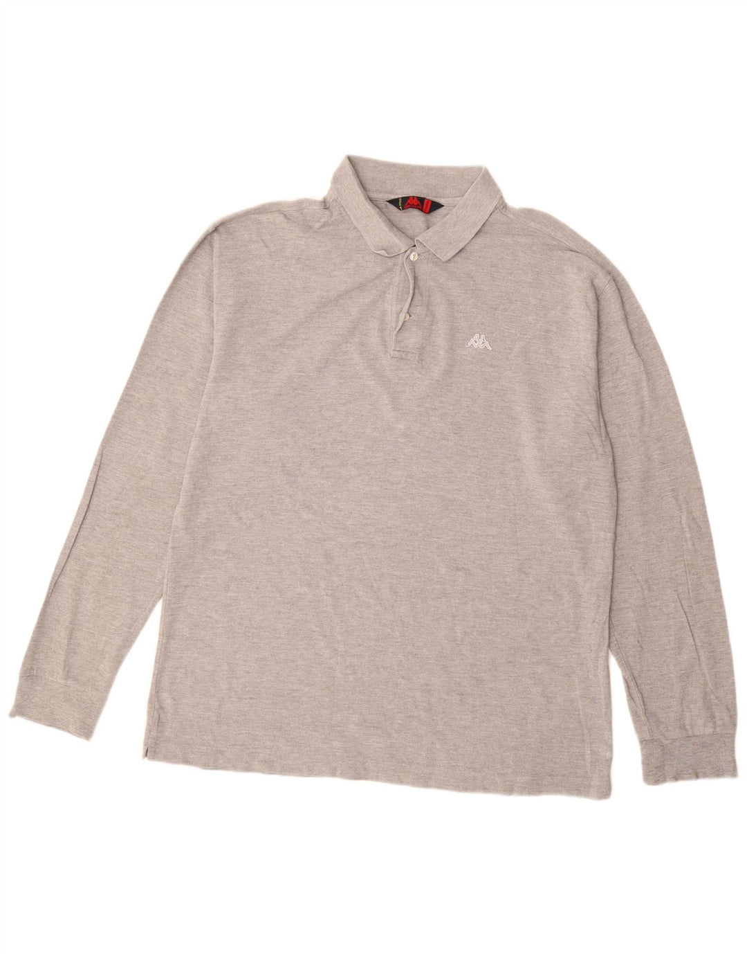 Polo Kappa Uomo Manica Lunga XL Cotone Grigio