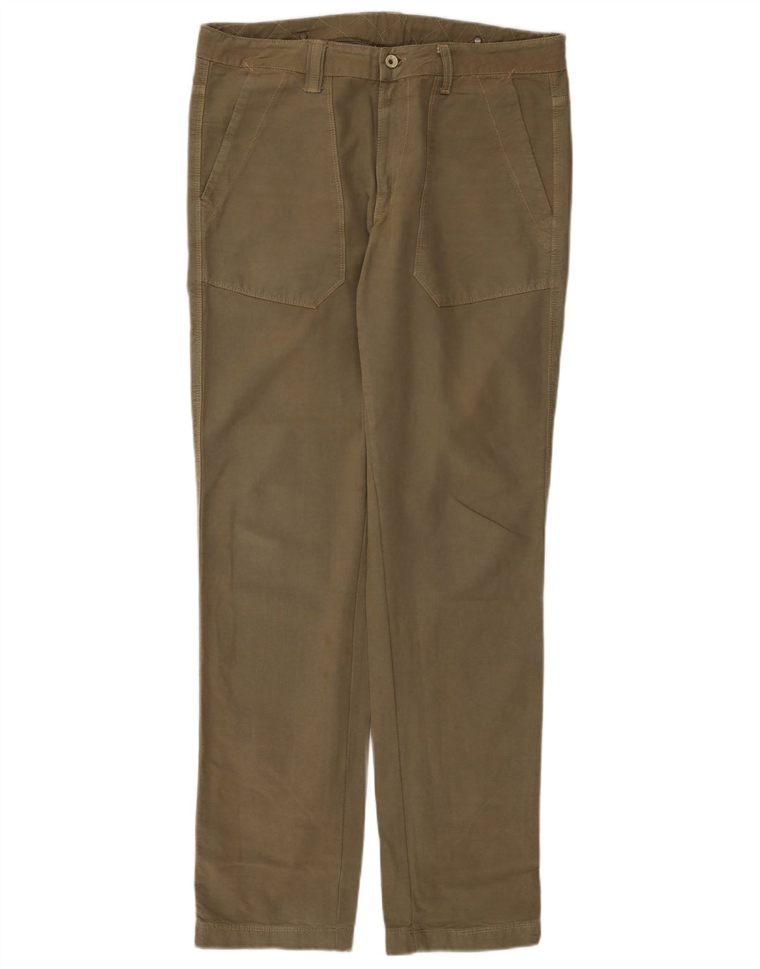 Pantaloni chino affusolati da uomo Champion grandi W34 L33 cotone kaki