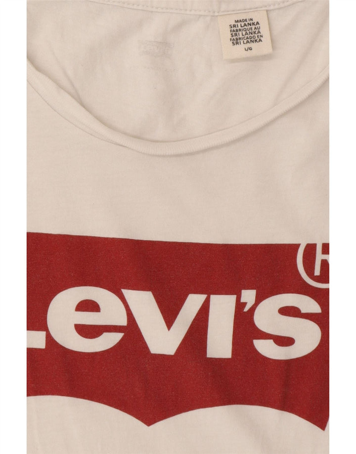 T-shirt grafica da donna LEVI'S Top UK 14 grande bianca