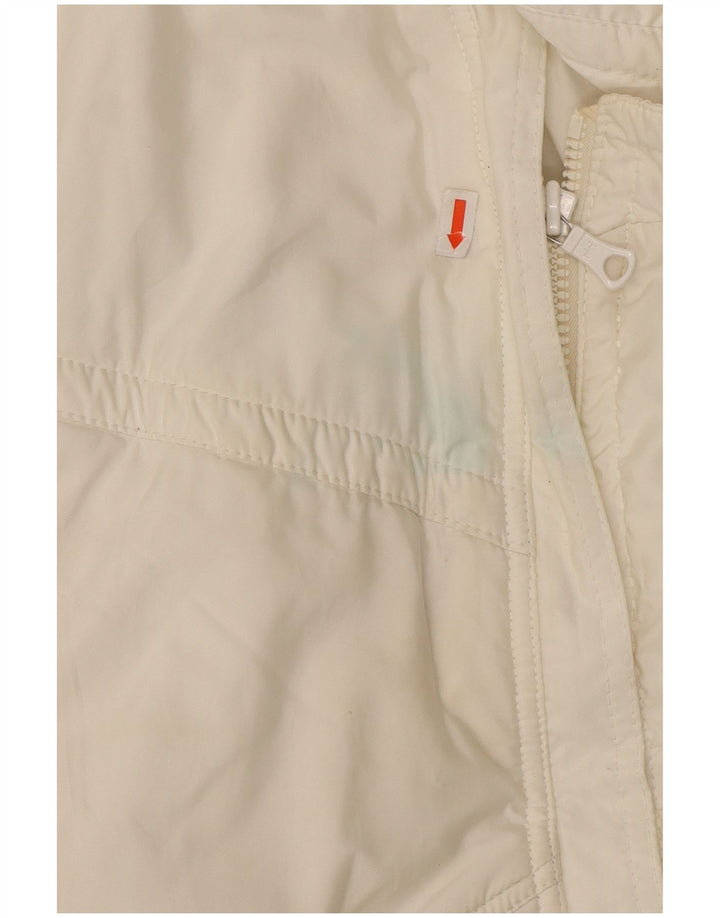 Gilet imbottito vintage da uomo vestibilità ampia UK 38 poliestere bianco medio