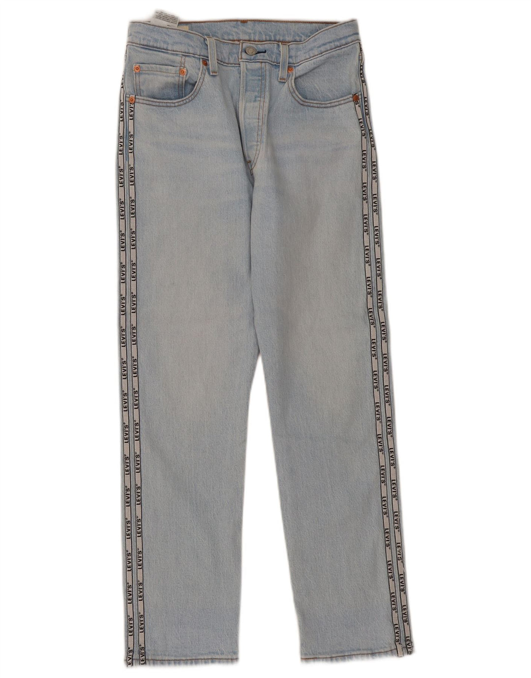 Jeans dritti con grafica Levi's 501 da donna W28 L28 in cotone blu