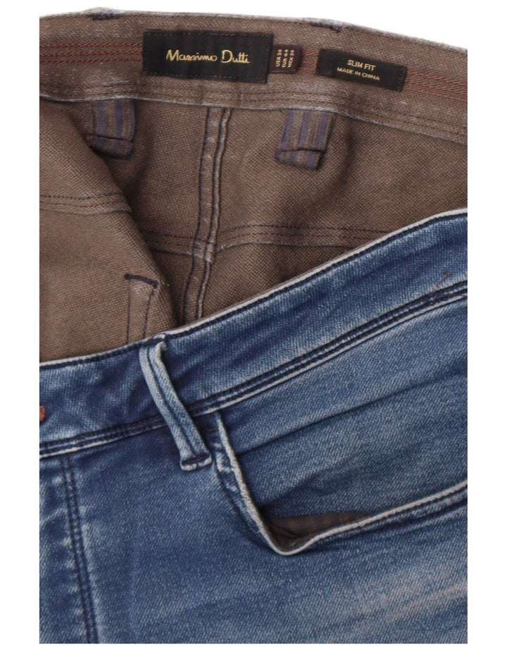 Jeans slim da uomo Massimo Dutti EU 44 Large W34 L32 Blu