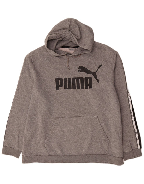 Felpa con cappuccio grafica da uomo Puma 2XL in cotone grigio