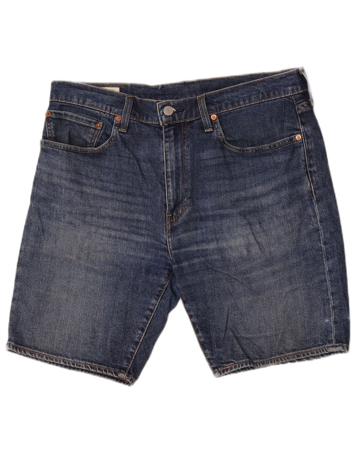 Levi's Uomo 412 Pantaloncini di jeans W34 Large Blu Cotone