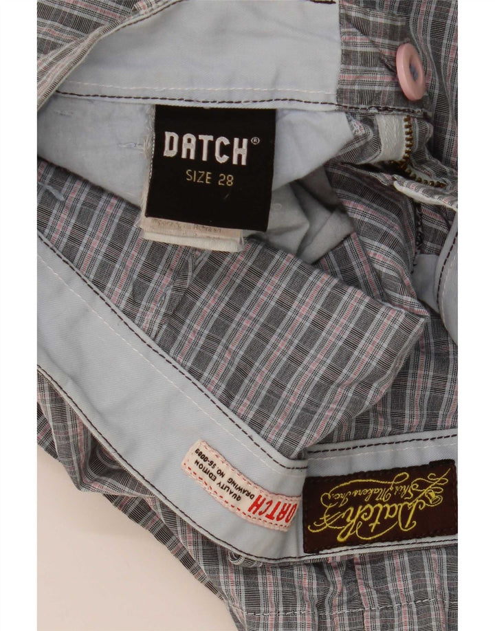 Pantaloncini chino da uomo Datch W28 piccoli in cotone a quadri grigi
