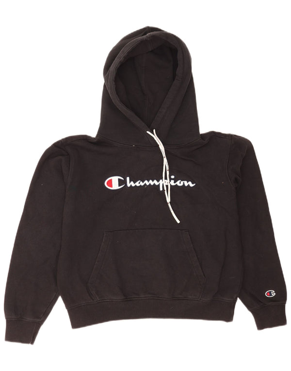 Felpa con cappuccio Champion da uomo con vestibilità regolare grafica piccola nera