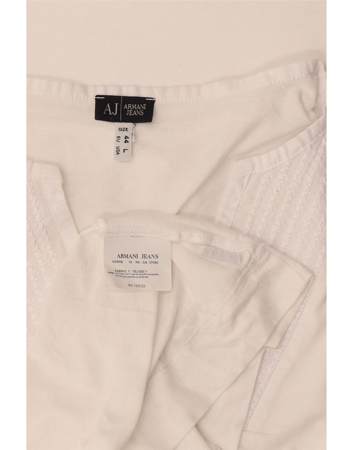 Camicetta da donna Armani Jeans Top UK 16 grande cotone bianco