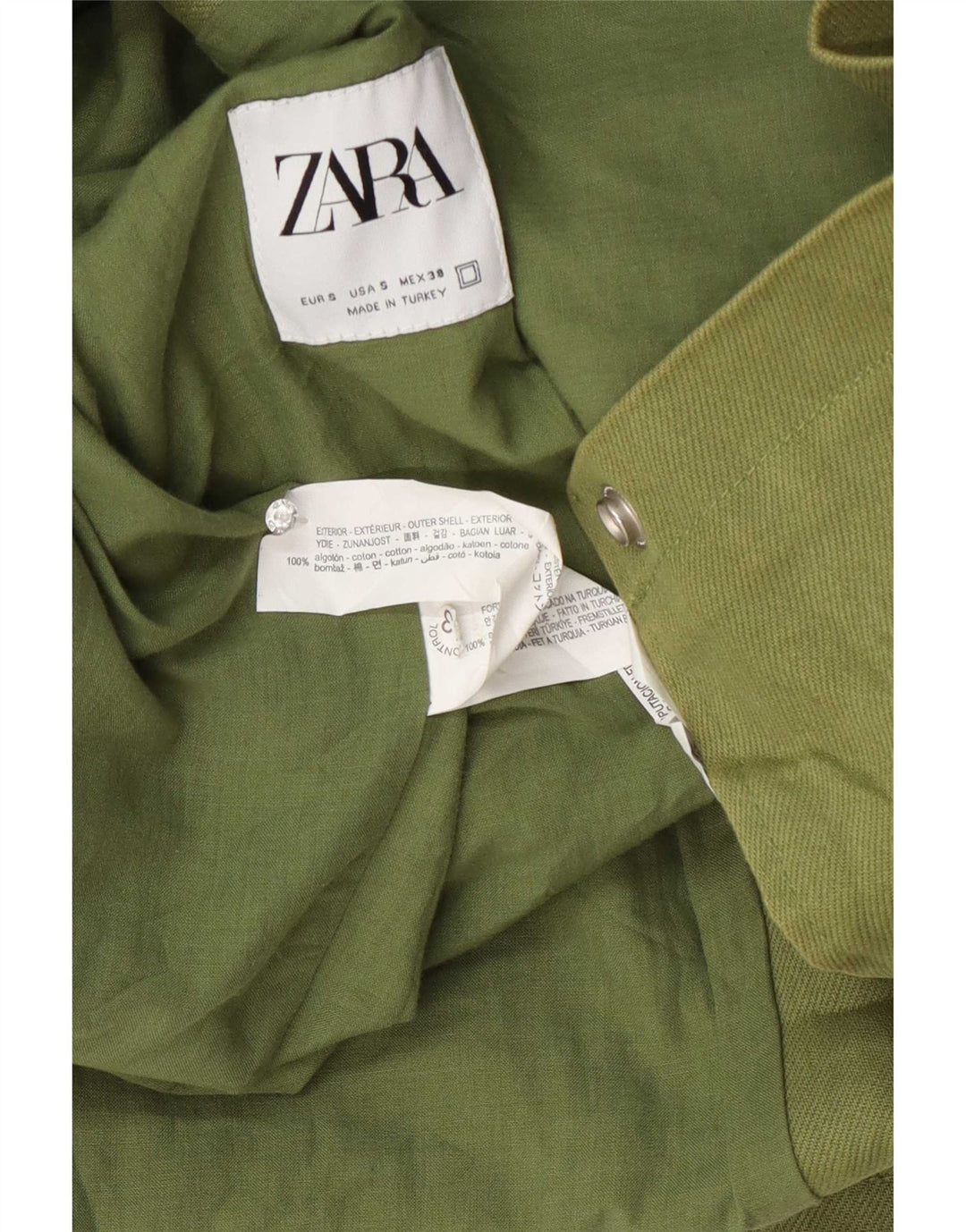Giubbotto bomber da uomo Zara UK 36 piccolo cotone verde