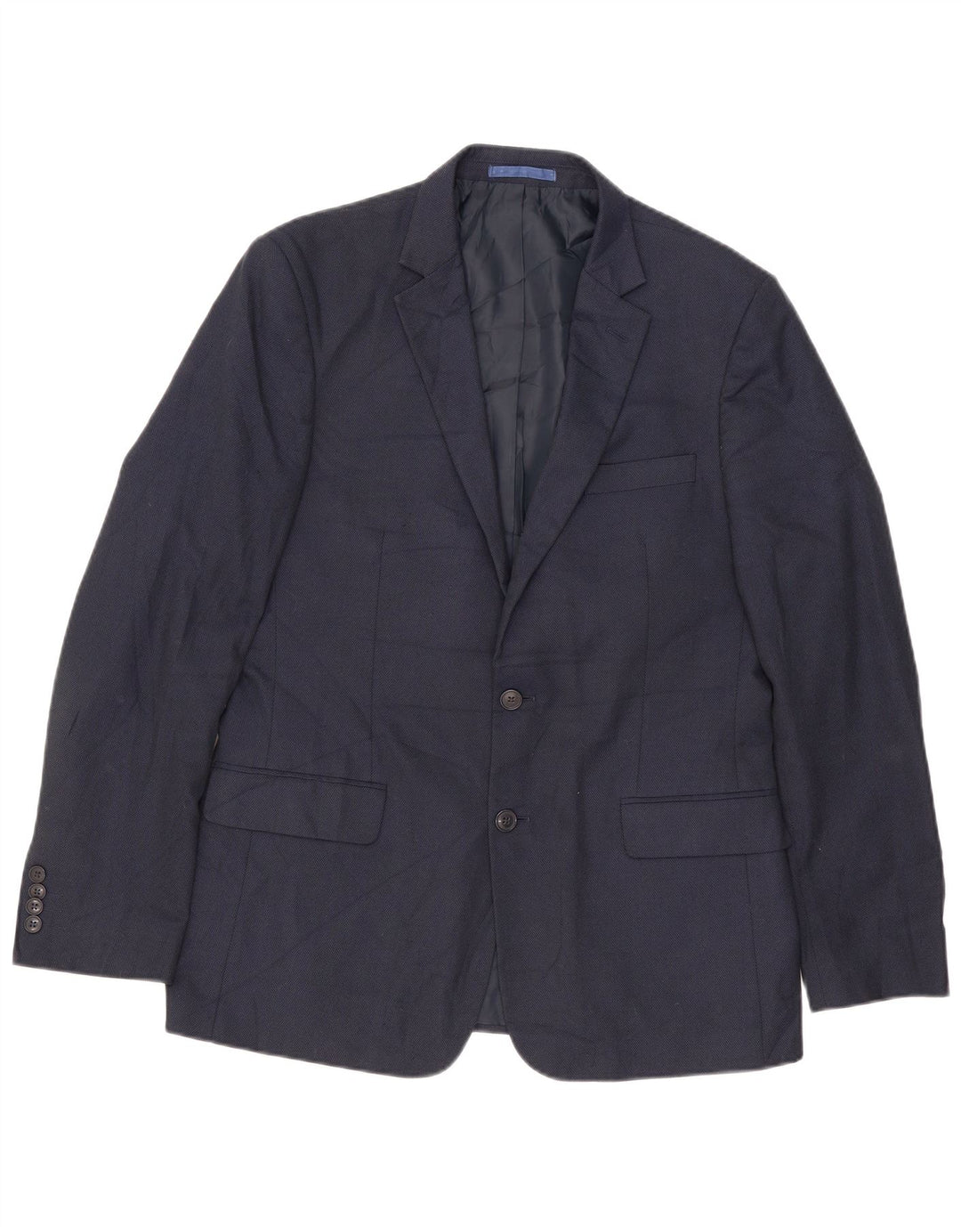 Giacca blazer a 2 bottoni da uomo Marks & Spencer UK 42 grande poliestere blu navy