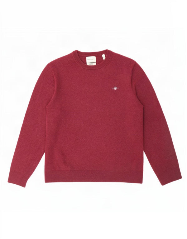 Gant Maglione da donna con scollo a barchetta UK 20 2XL Lana d'agnello marrone