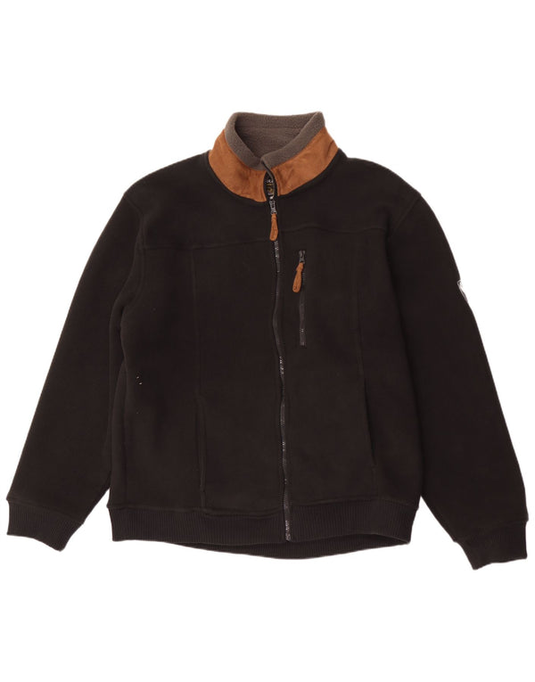 Atlas For Men Giacca in pile da uomo grande in poliestere color block nero