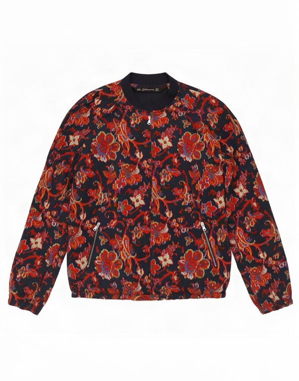 Giubbotto bomber Trafaluc da donna Zara UK 12 poliestere Paisley medio blu navy