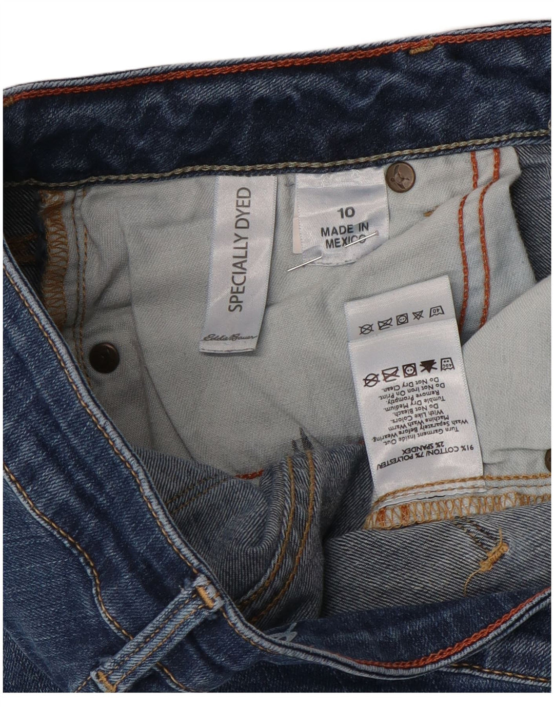 Jeans dritti da donna Eddie Bauer US 10 Large W32 L30 cotone blu