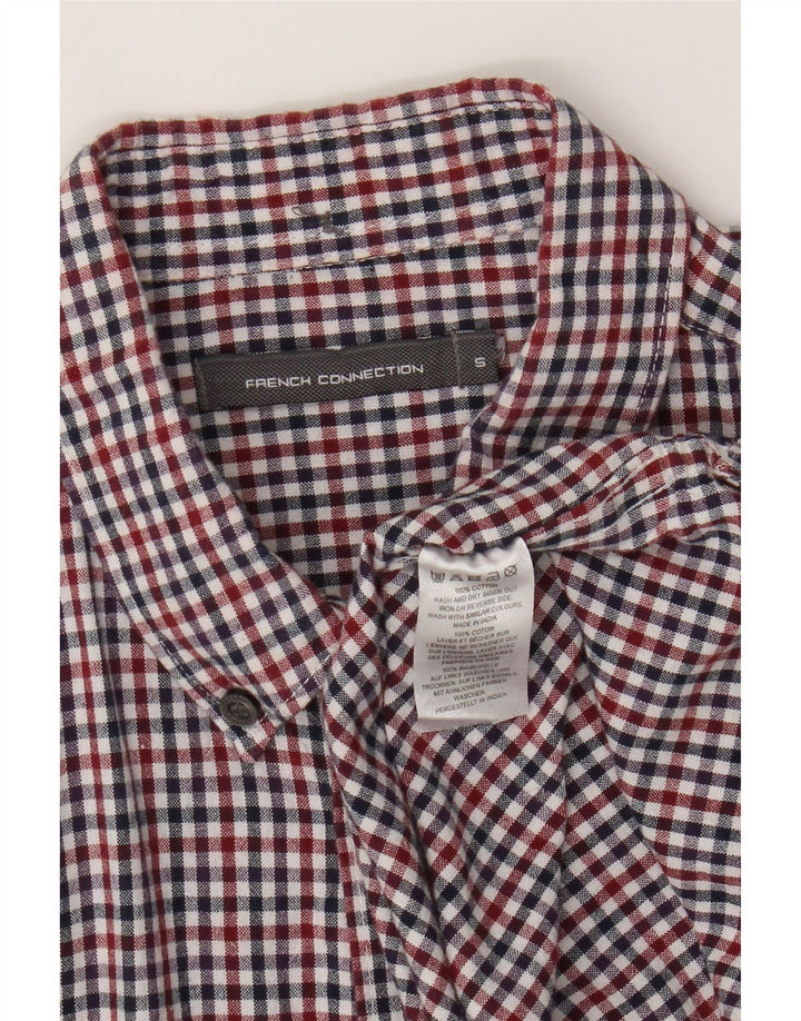 Camicia da uomo French Connection piccola in cotone a quadretti multicolore