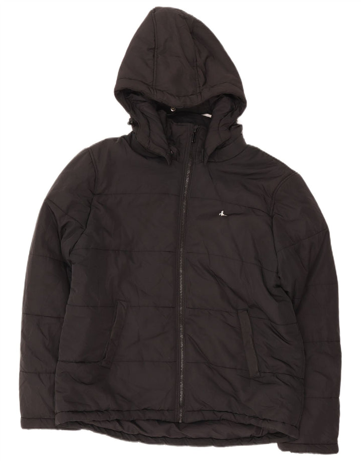 Giacca imbottita con cappuccio da uomo Jack Wills UK 42 XL poliestere nero
