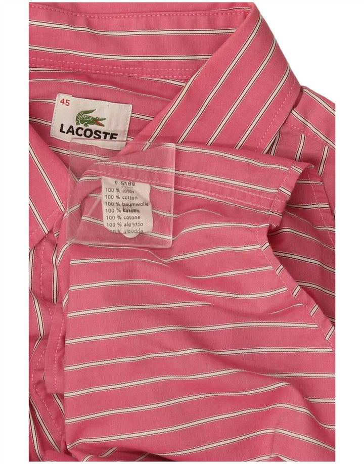 Camicia da uomo Lacoste taglia 45 XL cotone a righe rosa