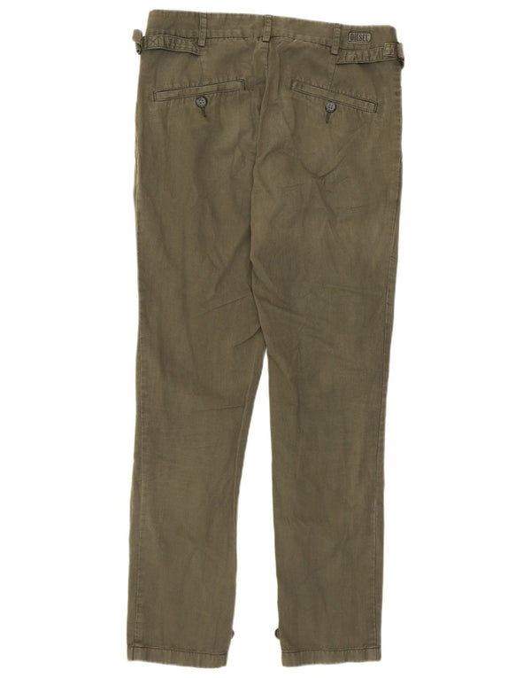 Pantaloni chino slim da donna Diesel W27 L29 cotone verde