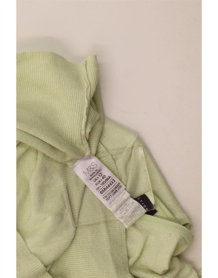 Maglione cardigan da donna Marks & Spencer UK 12 Viscosa verde medio