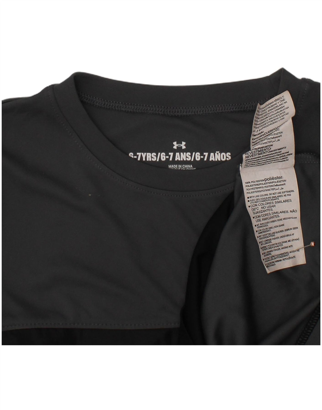 Maglietta grafica per ragazzi UNDER ARMOUR Top 6-7 anni in poliestere color block grigio