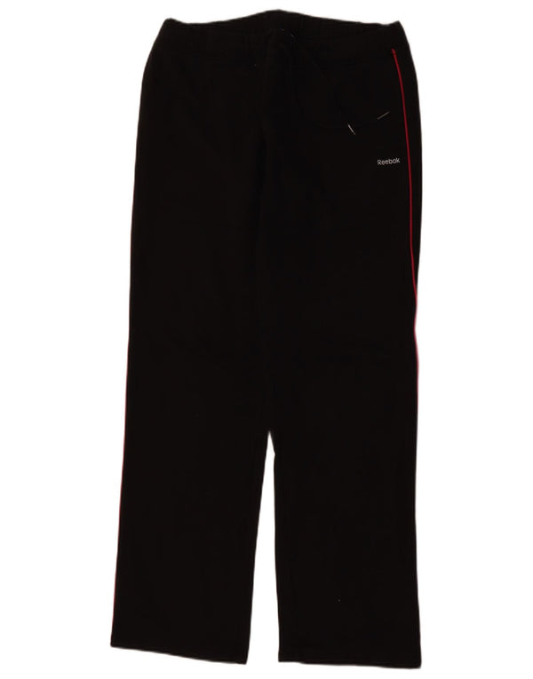 REEBOK Womens Tracksuit Trousers UK 14 Large Black Polyester