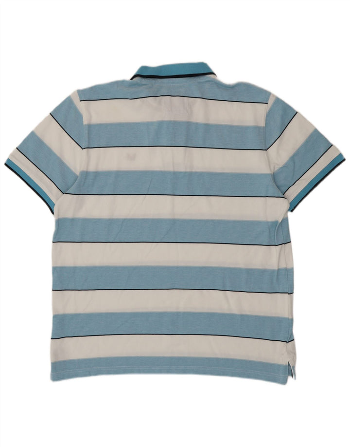 CREW CLOTHING Polo da uomo 2XL in cotone a righe blu