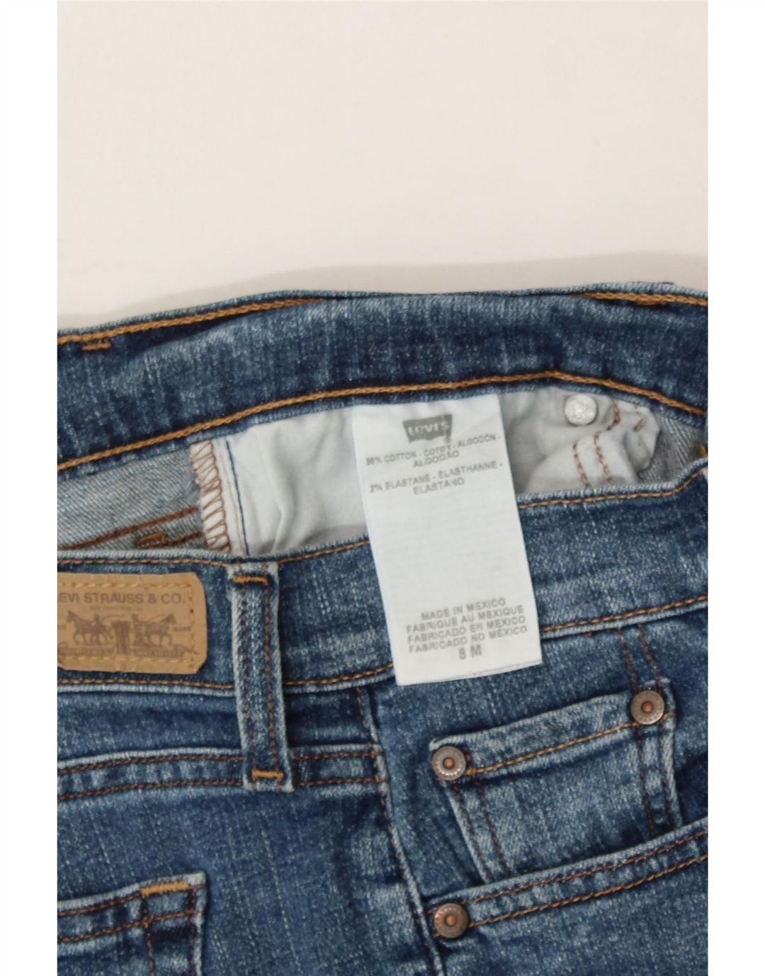 LEVI'S Womens 505 Straight Jeans US 8 Medium W30 L31 Blue Cotton Vintage Levi's and Second-Hand Levi's from Messina Hembry 