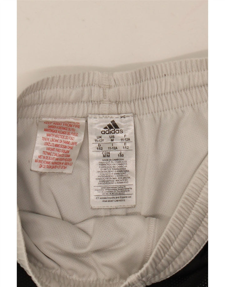 Pantaloncini sportivi Adidas da ragazzo 11-12 anni in poliestere color block nero