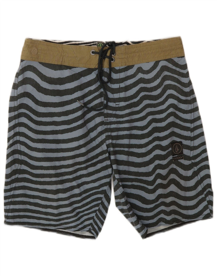 Pantaloncini da bagno da uomo Volcom piccoli grigi a righe