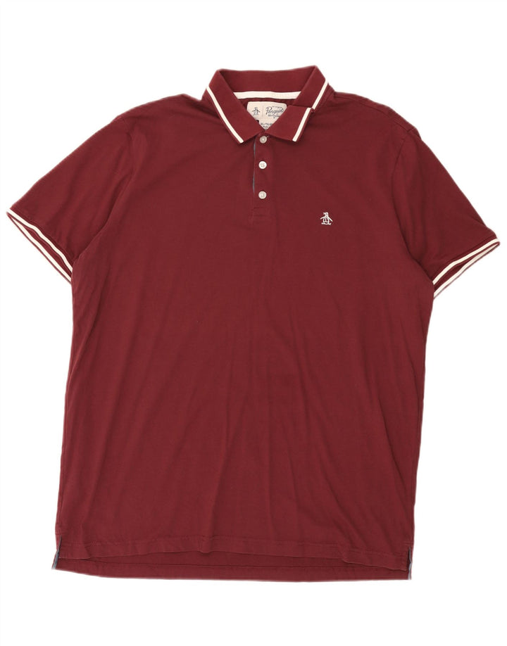 PENGUIN Polo da uomo XL in cotone bordeaux