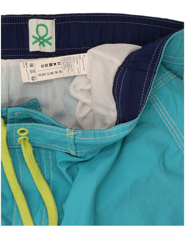 BENETTON Mens Swimming Shorts Small  Blue Cotton