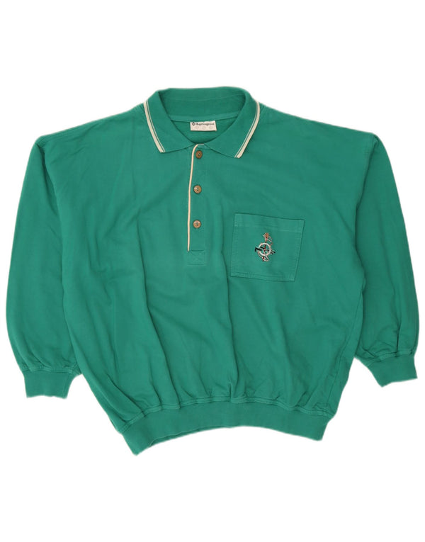 Felpa da uomo Burlington con collo alto, maglione XL, cotone verde